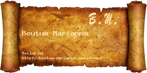 Beutum Marianna névjegykártya